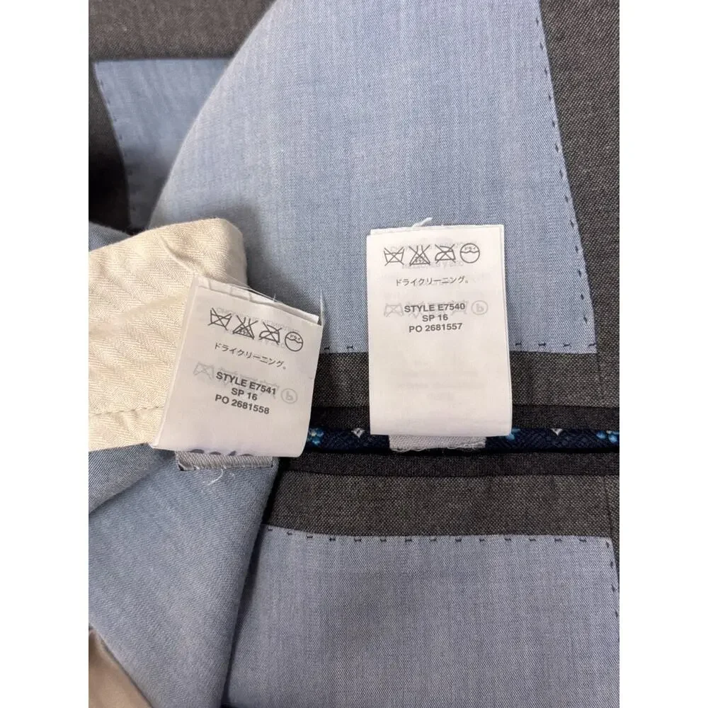 J Crew Ludlow Slim Suit 40 L Mens Gray Italian Cotton 2 Piece